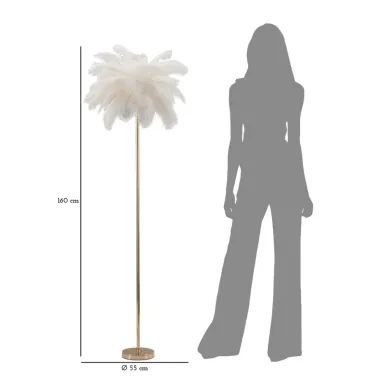LAMPA STOJĄCA PALM BIAŁA 55X160 cm